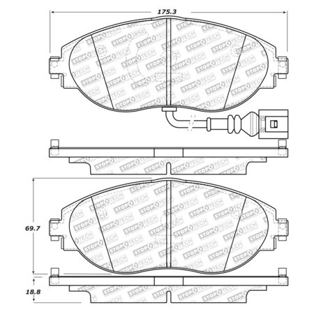 StopTech 14-18 Audi S3 Street Select Front Brake Pads - 305.16330