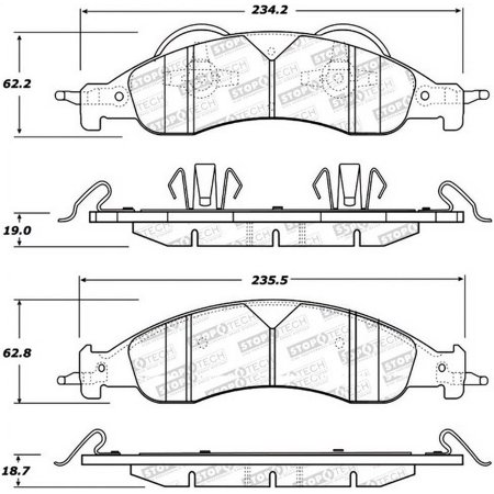 StopTech 305.12780 Street Select Brake Pads Fits 07-09 Expedition Navigator