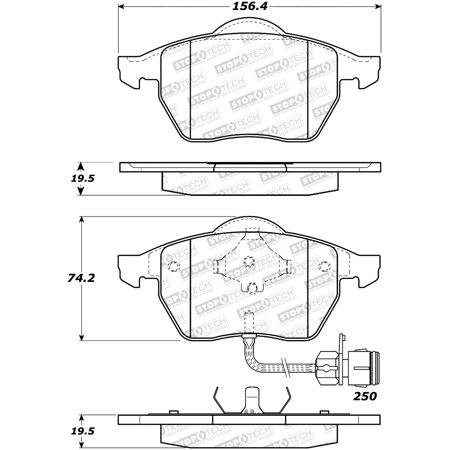 StopTech 308.05552 StopTech Street Brake Pads Fits 97-02 A8 A8 Quattro RS4 Fits select: 1997-2000 AUDI A8
