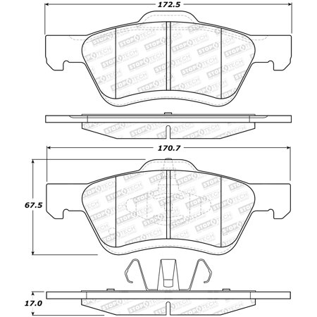 StopTech 308.10471 Street Brake Pads Fits 09-12 Escape Mariner Tribute Fits select: 2008-2012 FORD ESCAPE, 2008-2011 MERCURY MARINER