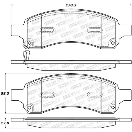 StopTech 308.11691 StopTech Street Brake Pads Fits select: 2009-2017 CHEVROLET TRAVERSE, 2007-2017 GMC ACADIA