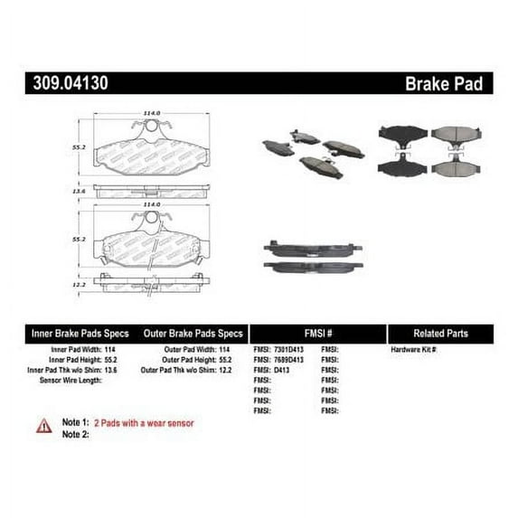 StopTech 309.04130 StopTech Sport Brake Pads;