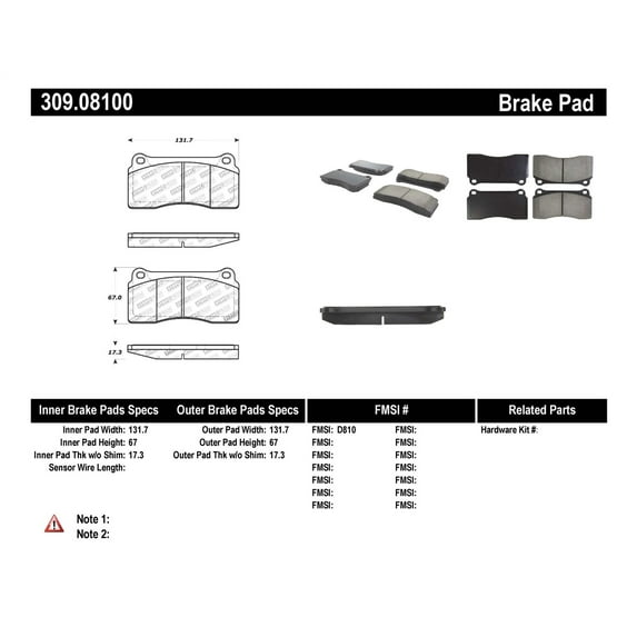 StopTech 309.08100 StopTech Sport Brake Pads