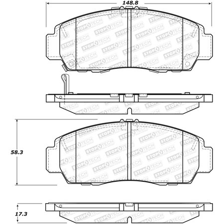 StopTech 309.15060 StopTech Sport Brake Pads Fits 11-14 Accord TSX