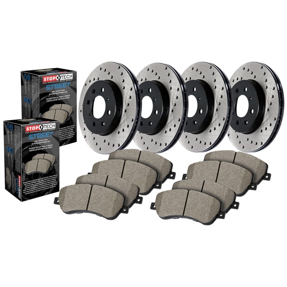StopTech 936.42084 Street - 4 Wheel Disc Brake Kit w/Cross-Drilled Rotor