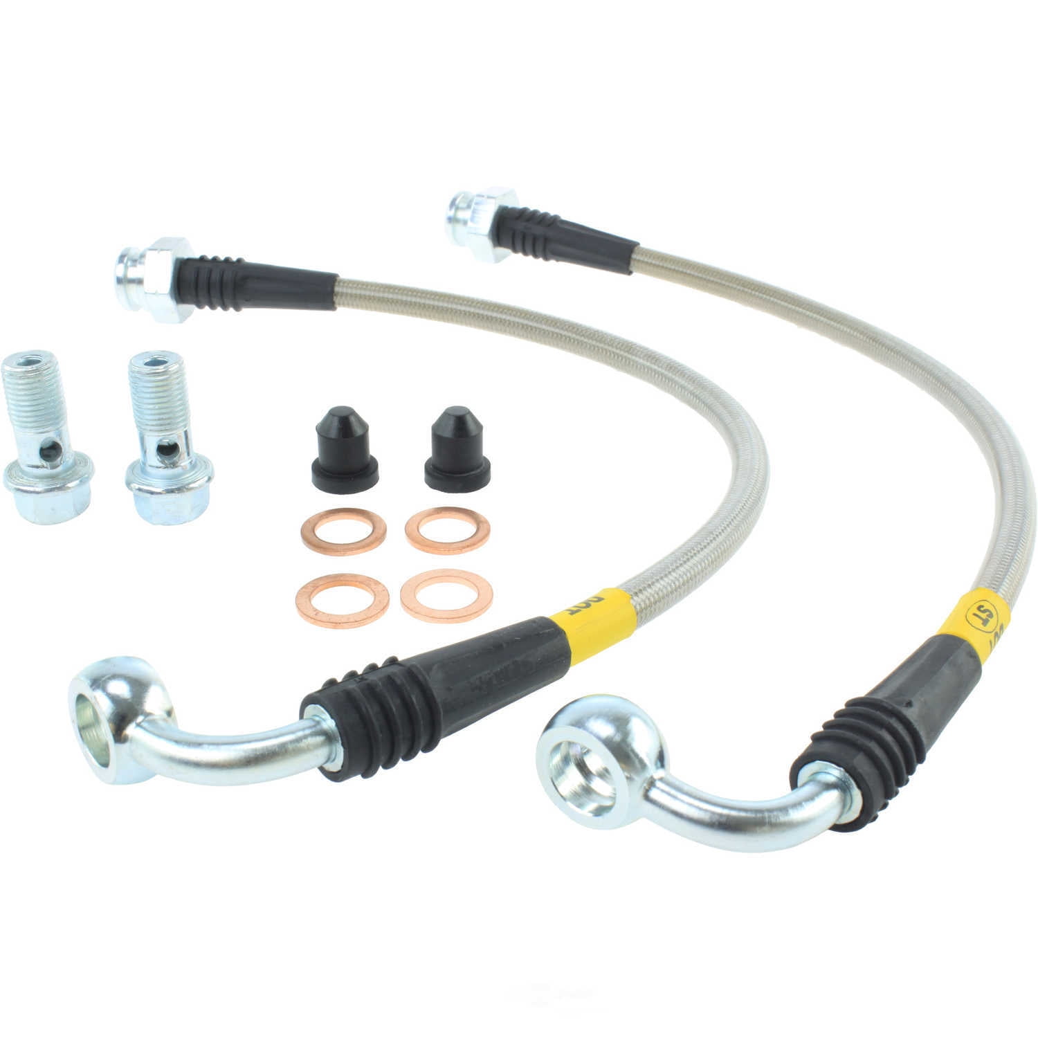 StopTech 950.42502 Stainless Steel Braided Brake Hose Kit Fits 350Z 370Z G35 Q40 Fits select: 2008 INFINITI G35, 2015 INFINITI Q40