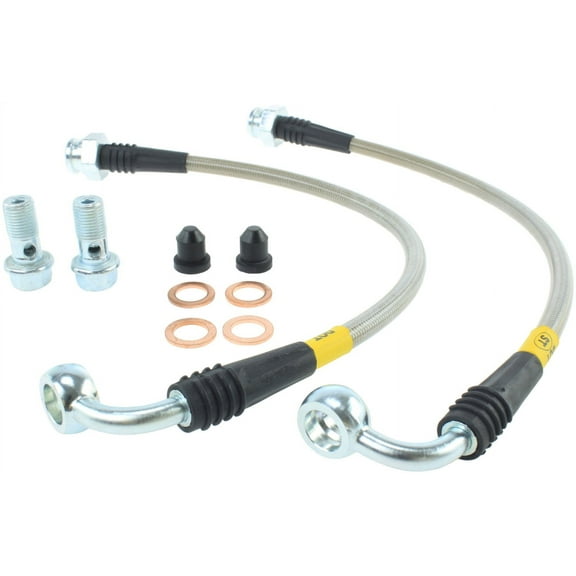 StopTech 950.42502 Stainless Steel Braided Brake Hose Kit Fits 350Z 370Z G35 Q40 Fits select: 2008 INFINITI G35, 2015 INFINITI Q40