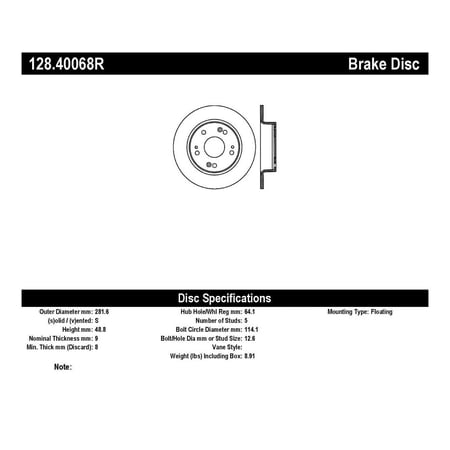 StopTech Drilled Sport Brake Rotor