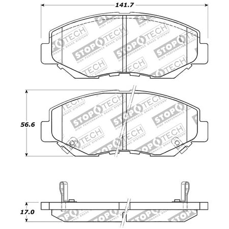 StopTech Performance 03-10 Honda Accord / 02-06 CR-V / 03-08 Pilot Front Brake Pads