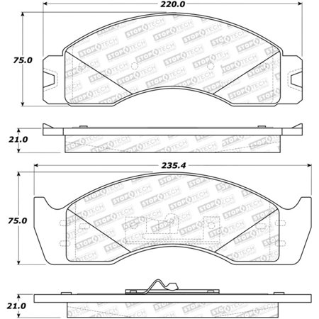 StopTech Sport Brake Pads w/Shims - Front - 309.04110 Fits select: 1998-2003 FORD ECONOLINE, 1991 FORD F