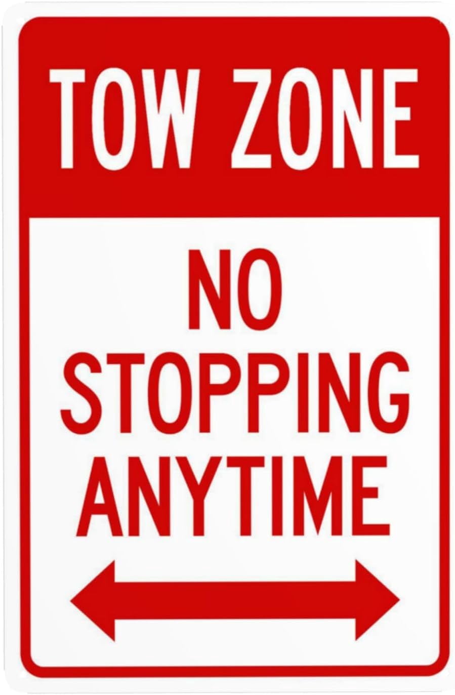 Bi Direction Signage No Stopping Anytime With Bi-Directional Arrow Warning Sign, Security ...