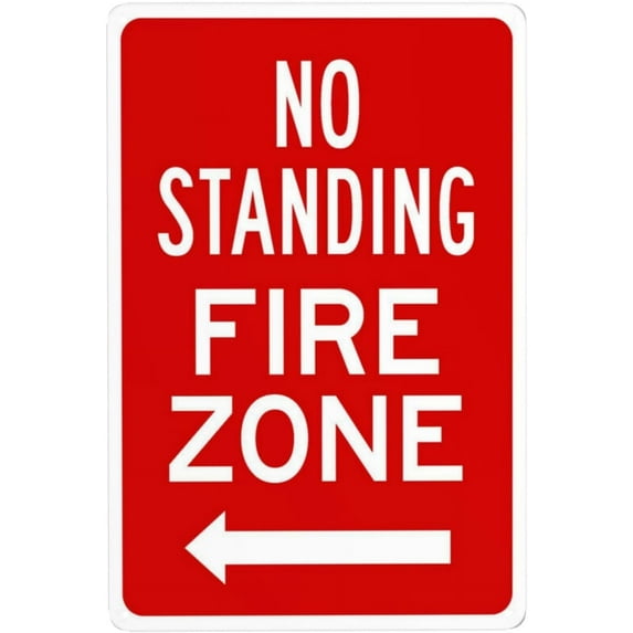 No Stopping Standing Or Parking Between Signs With Arrow Metal Warning Signs, Cautions Security Tin Sign, Safety Posted Signs for Street Business Wall Decor 8 x 12 Inch