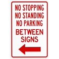thumbnail image 1 of No Stopping Standing Or Parking Between Signs With Arrow Metal Warning Signs, Cautions Security Tin Sign, Safety Posted Signs for Street Business Wall Decor 8 x 12 Inch, 1 of 5