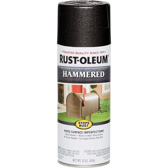 Stops Rust 12 OZ Black Hammered Spray Paint Rust Preventative 2PK