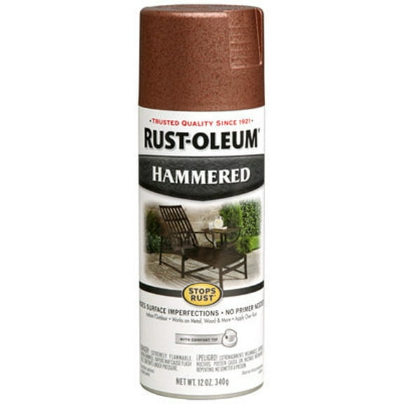 Rust-Oleum 210849 Stops Rust Hammered Metal Finish Spray Copper 12 Ounce
