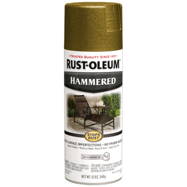 Stops Rust 12 OZ Gold Hammered Enamel Spray Paint VOC Compliant, Each