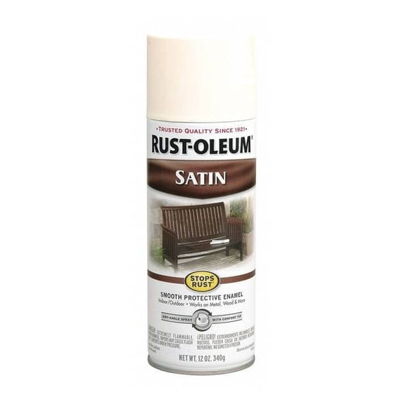 Spray Paint, Shell White, Satin, Solvent, 12 oz. 7793830