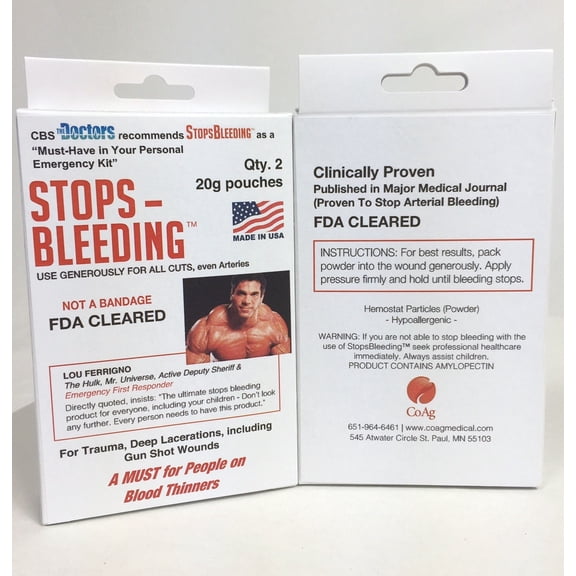 StopsBleeding Organic Blood Clotting Powder for Cuts and Trauma, FDA Approved, 0.3 lbs