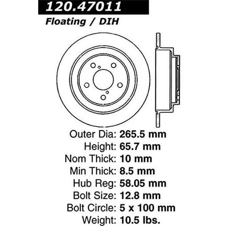 Stoptech 126.47011SR Auto Part Fits select: 1998-2008 SUBARU FORESTER, 1990-1999 SUBARU LEGACY