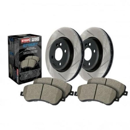 Stoptech 937.3357 Rear Street Axle Pack & Slotted Brake Rotor for 2017 Audi A7 Quattro Competition