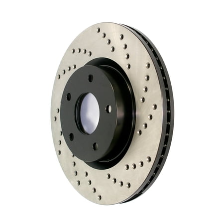 Stoptech Sport Cross Drilled Brake Rotor; Rear Left - 128.50027L Fits select: 2010-2013 KIA SOUL, 2010-2013 KIA FORTE