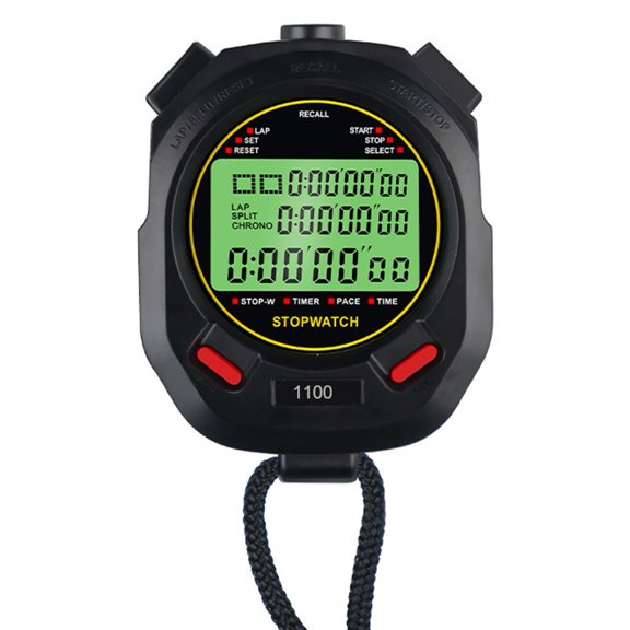 Stopwatch Timer Lap Split Digital Alarm Large Display 3-Way 10/30/60/100 Memory