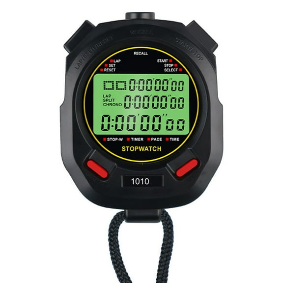 Stopwatch Timer Lap Split Digital Alarm Large Display 3-Way 10/30/60/100 Memory