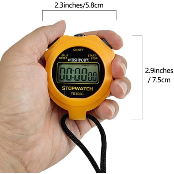Stopwatch Timer Only Stopwatch Mode, ON/Off Silent Large Display Simple Operation, Without Clock Date Countdown, Digital Stop Watch for Sports Kids Coaches, Orange