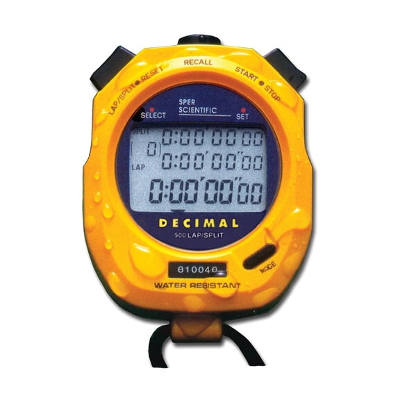 Stopwatch, Water Resistant, Decimal Display and Multi-Split Stop Watch Timer for Sports, Coaches, Industrial Workers, Trainers