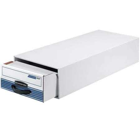 Stor/Drawer Steel Plus Extra Space-Savings Storage Drawers, Letter Files, 10.5" X 25.25" X 6.5", White/Blue, 12/Carton