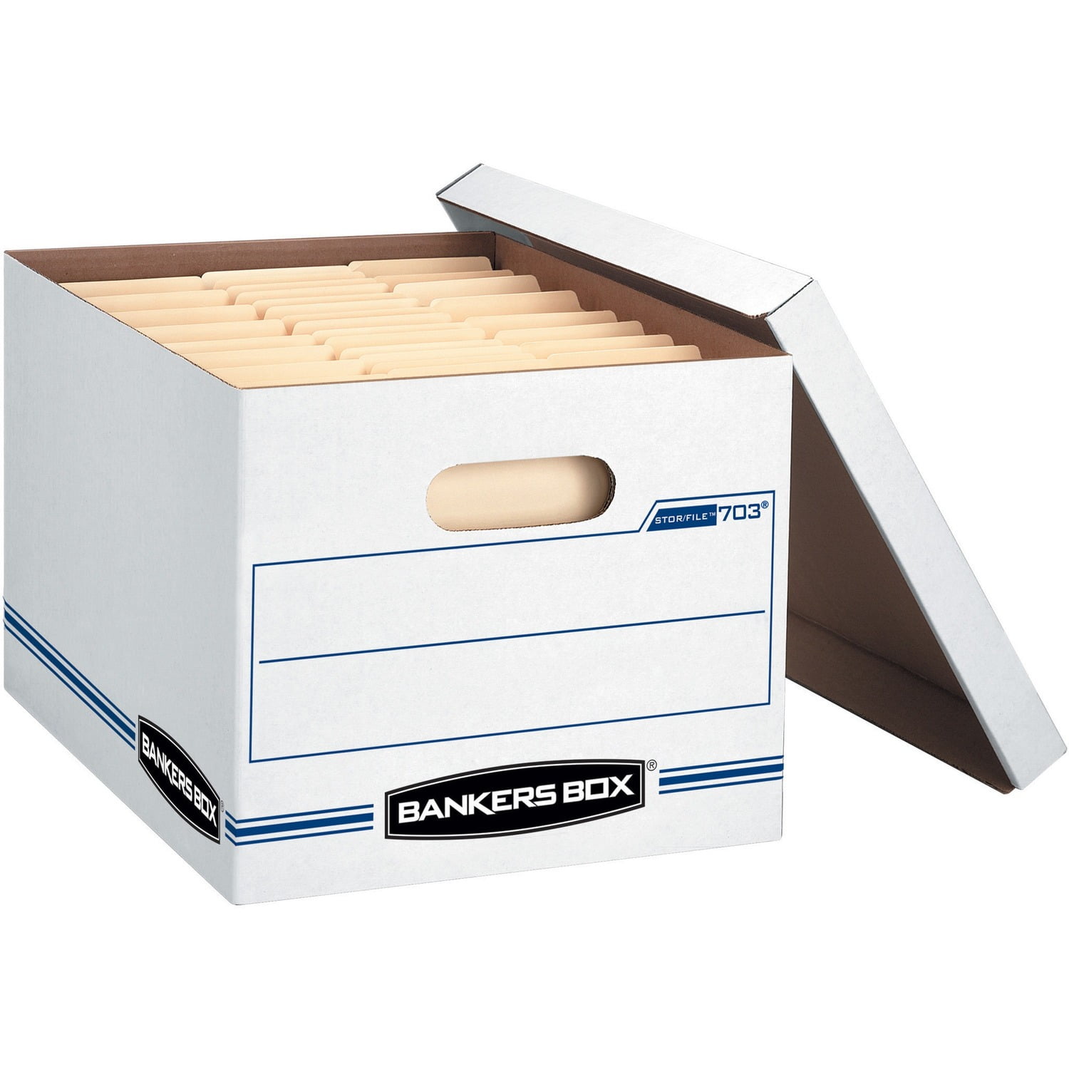White Corrugated Cardboard Storage Boxes with Lift-Off Lids, 12" x 16.25" x 10.5"