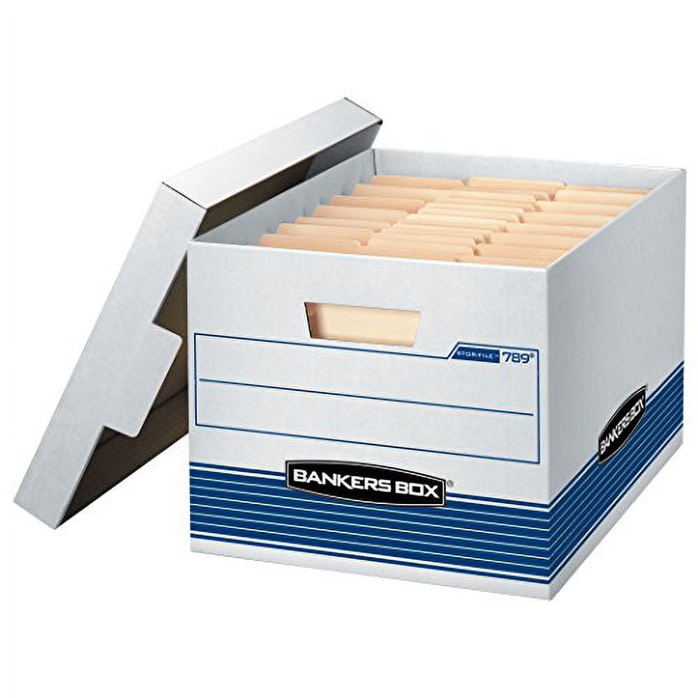 BANKERS BOX QUICK-STORE BOX- 12in.x15-.25in.x10-.25in.- 12PK- WHITE/BLUE