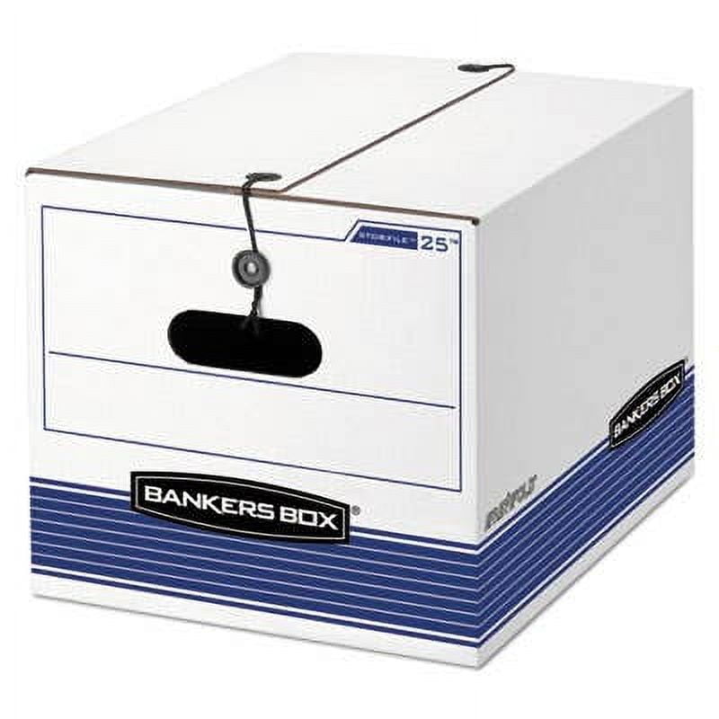 White and Blue Medium-Duty Corrugated Paper Storage Box
