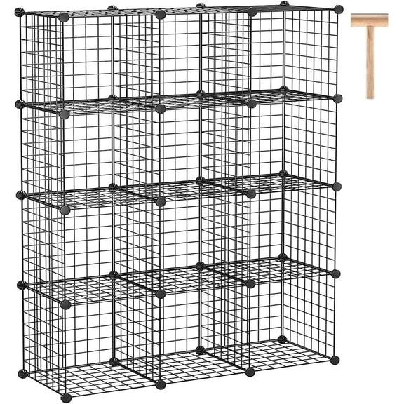 Storage 12-cube Cahome Wire Cube Storage Organizer Metal C Grids Storage Bins