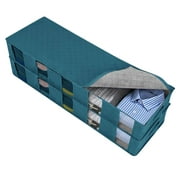 Storage, 2 unidades de almacenamiento debajo de la cama, contenedores de tela gruesa con asas reforzadas para manta y edredón