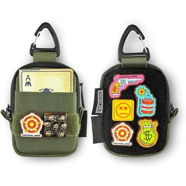 Storage A6 Mini Size EDC Utility Pouch, Mini Coin Purse with Custom Carabiner, EDC Mini Size Pocket Organizer, Wireless Headset Pack, Key Waist Case for Daily Carry-Green
