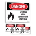 thumbnail image 1 of Storage Area Flammable Material OSHA Danger Aluminum Sign 14 Inch x 10 Inch - 5 Pack, 1 of 8