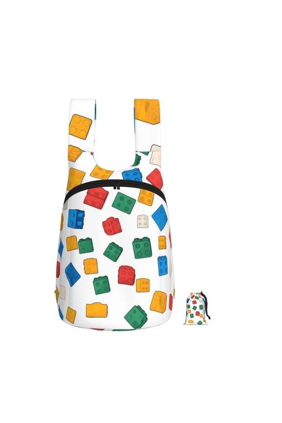 Storage Backpack 1417in Soft And Lightweight And Tear Resistant Folding For Travel Workers Or Leisure Out Multicolored Building Block (12)