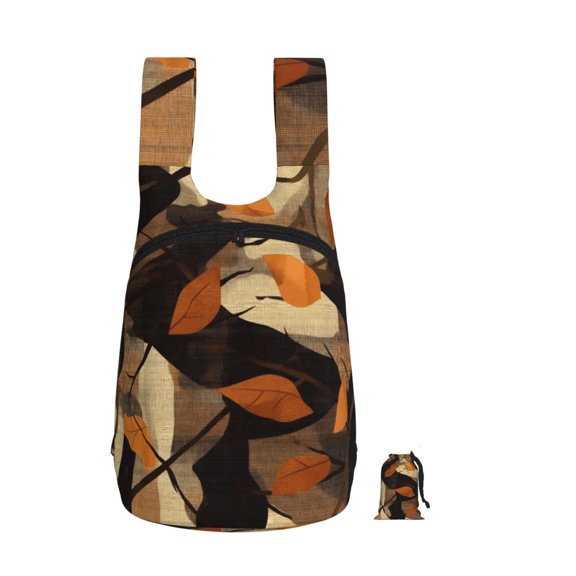 Storage Backpack 1417in Soft And Lightweight And Tear Resistant Folding For Travel Workers Or Leisure Out Plaid Fall Camo Brown_3