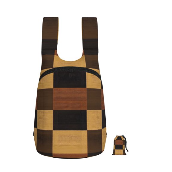 Storage Backpack 1417in Soft And Lightweight And Tear Resistant Folding For Travel Workers Or Leisure Out Plaid Fall Camo Brown_4