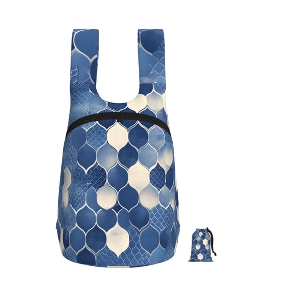 Storage Backpack 1417in Soft And Lightweight And Tear Resistant Folding For Travel Workers Or Leisure Out Snake Skin Print Style Doderblue_4