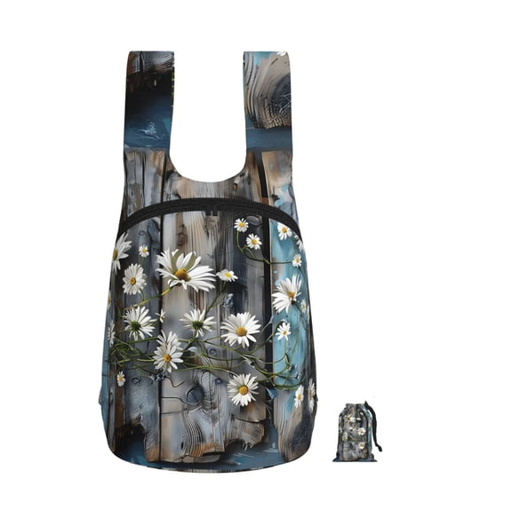 Storage Backpack 1417in Soft And Lightweight And Tear Resistant Folding For Travel Workers Or Leisure Out Turquoise Wood Farmhouse Sunflowers (2)