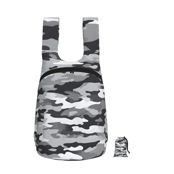 Storage Backpack 1417in Soft And Lightweight And Tear Resistant Folding For Travel Workers Or Leisure Out Vector Camouflage Pattern Gray_1