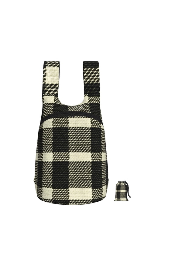 Storage Backpack 1417in Soft And Lightweight And Tear Resistant Folding For Travel Workers Or Leisure Out Olive Houndstooth Buffalo Plaid Tartan Check Scotland_3