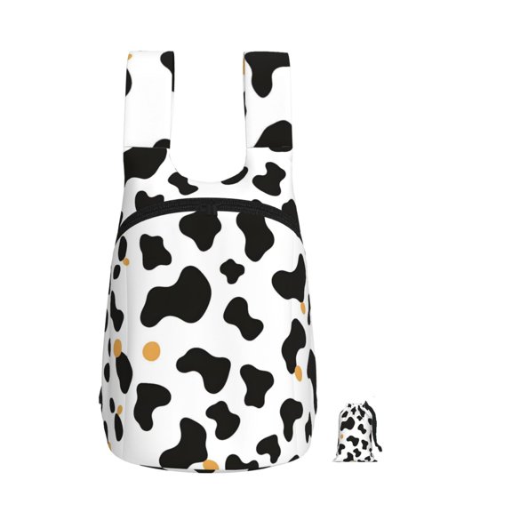 Storage Backpack 1417in Soft And Lightweight And Tear Resistant Folding For Travel Workers Or Leisure Out Simple Cow Print Pattern, Vector Art Style_2