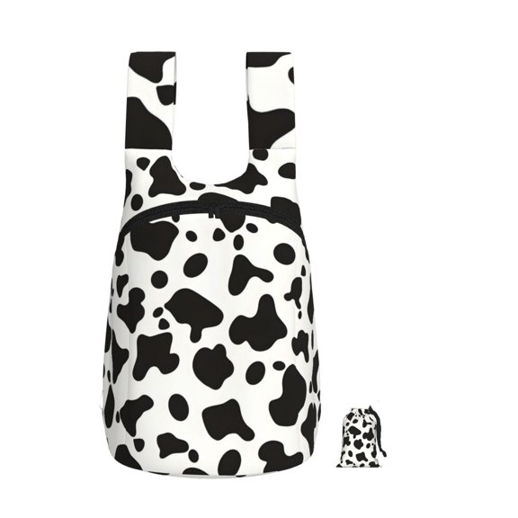 Storage Backpack 1417in Soft And Lightweight And Tear Resistant Folding For Travel Workers Or Leisure Out Simple Cow Print Pattern, Vector Art Style_3