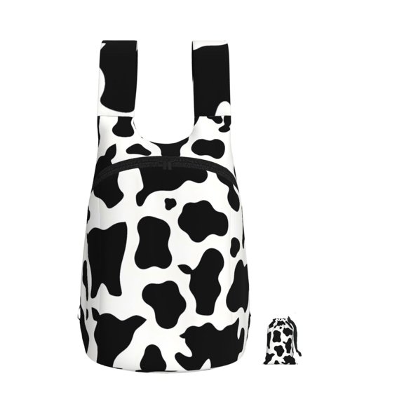 Storage Backpack 1417in Soft And Lightweight And Tear Resistant Folding For Travel Workers Or Leisure Out Simple Cow Print Pattern, Vector Art Style_4