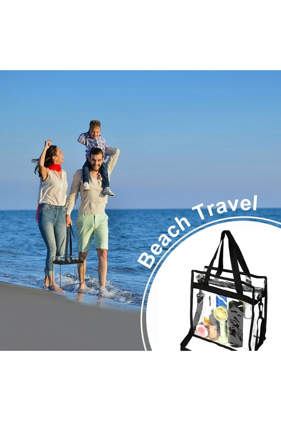 Storage Bag 1Pc Clear Tote Bag Stadium Approved Clear Bags for Women Large Clear Tote Bag for Concerts Sports Events Festivals Home Textile Storage