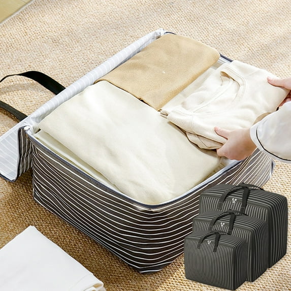 Storage Bag under $5! Xqxayjr Large Fabric Storage Bag, Waterproof Oxford Cloth Garment Organizer, Travel Suitcase for Clothes Quilts, Moving Packing Storage Solution