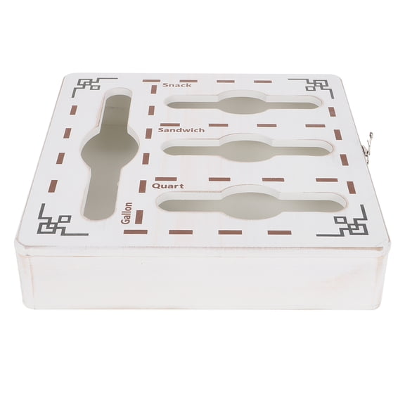 HINTRMENT White Wood Storage Bag Organizer 1Pcs 12.2X12.2X2.8In For Kitchen Essentials Homeowners